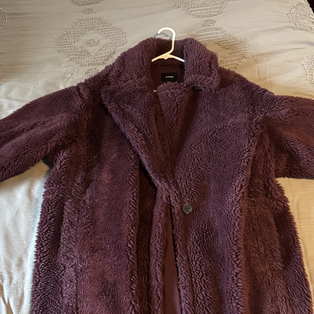 Express Plush Purple Teddy Jacket